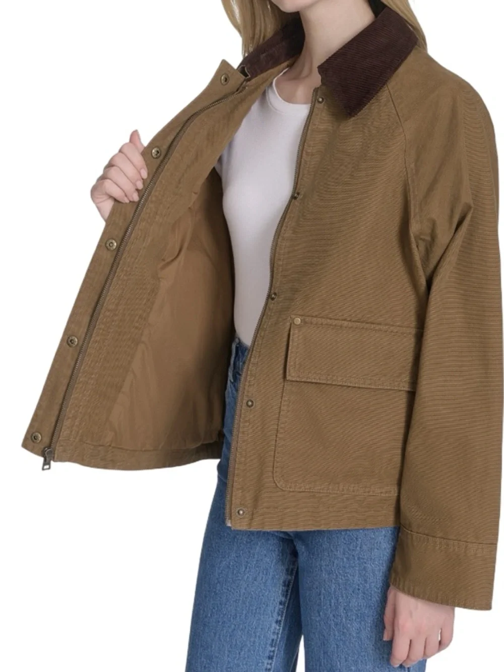 Levi's Canvas Jacket, 100% Cotton, Zipper & Snap Closure, Patch Pockets, New NWT - Picture 5 of 12